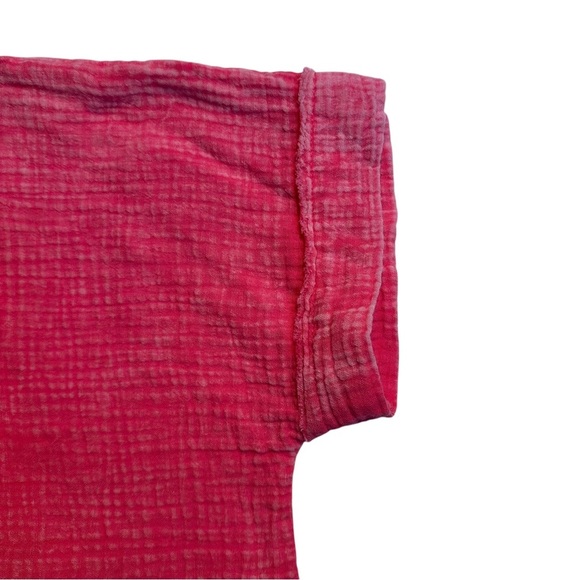 Zenana Washed Double Gauze Raglan Sleeve Shirt – Size Small, EUC in Fuchsia - Picture 6 of 8